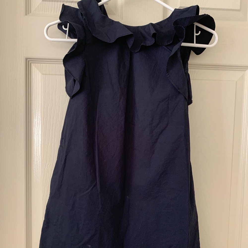 JCrew crewcuts navy, ruffled dress